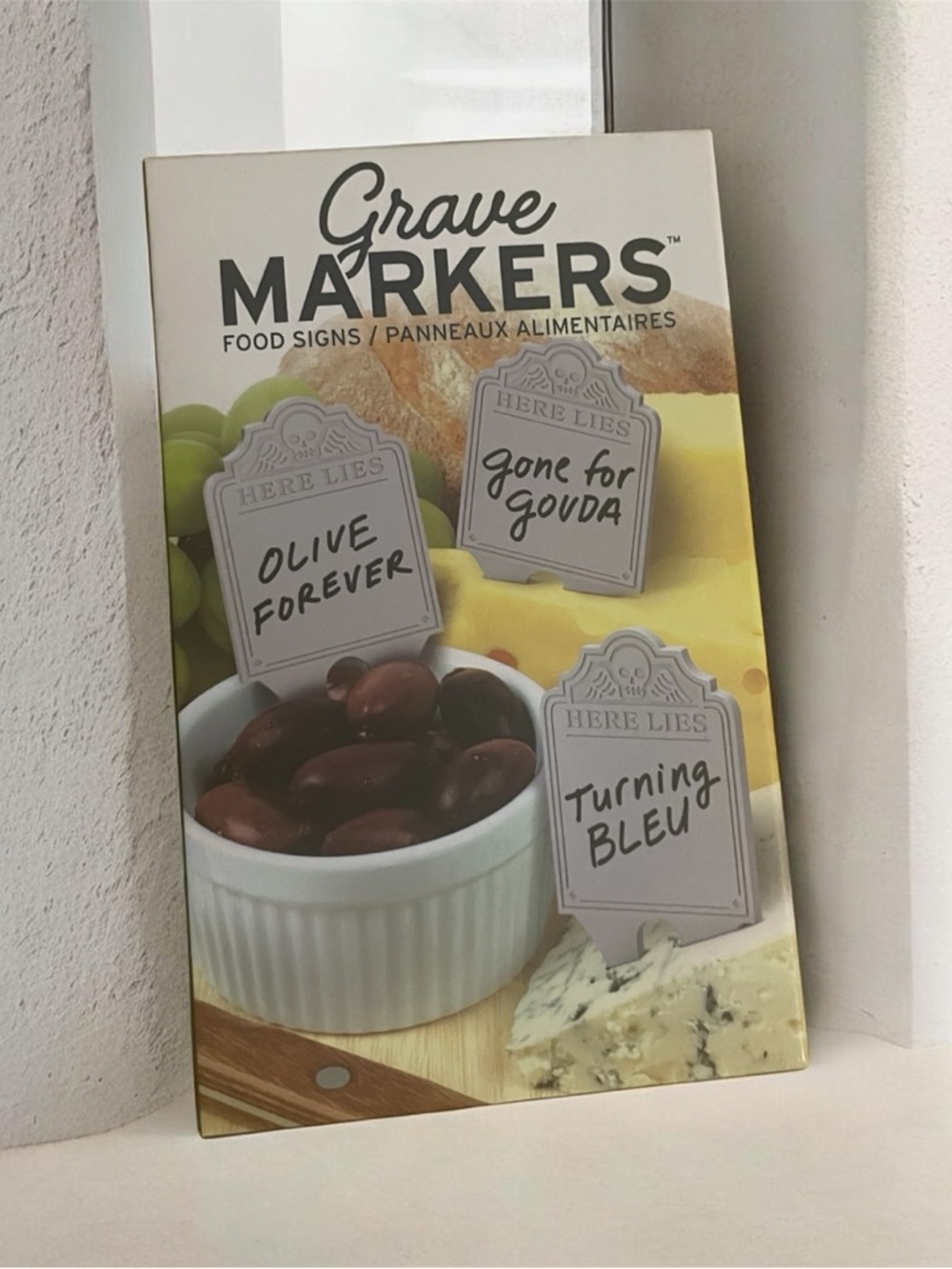 Fred Grave Markers Food Signs - Gray and Cream